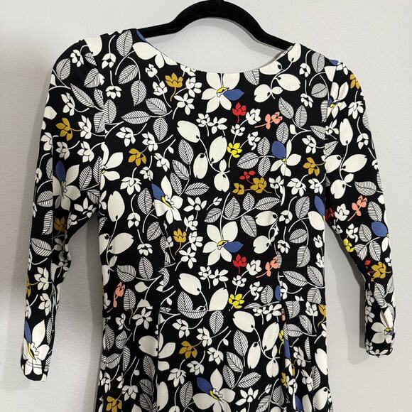 Suno Silk Floral Fit & Flare Quarter Sleeve Dress Size 2 - Picture 6 of 11